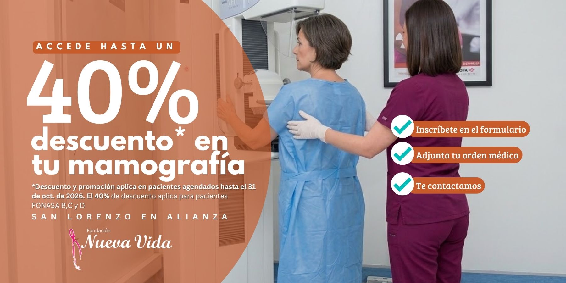 Mamografia descuento en San Lorenzo Rancagua